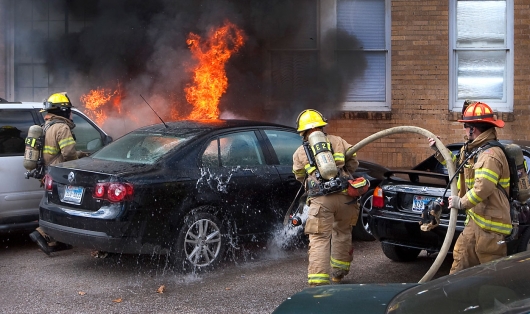 A gas explosion because of the accident? It is almost impossible